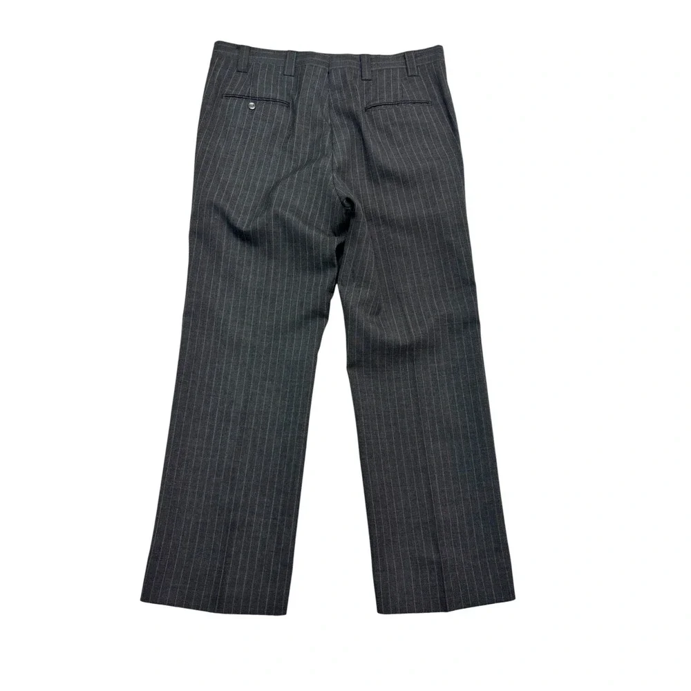vtg 70s Gray Pinstripe 40S 36x30 USA Made 2pc Pant Suit Wool Retro Classic